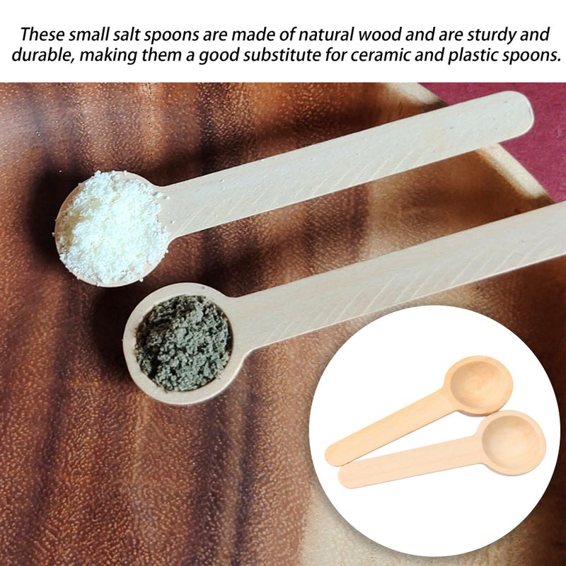 RDEXP Small Wooden Salt Spoons for Spice Jars Seasoning Honey Coffee Set of 50 - Image 2